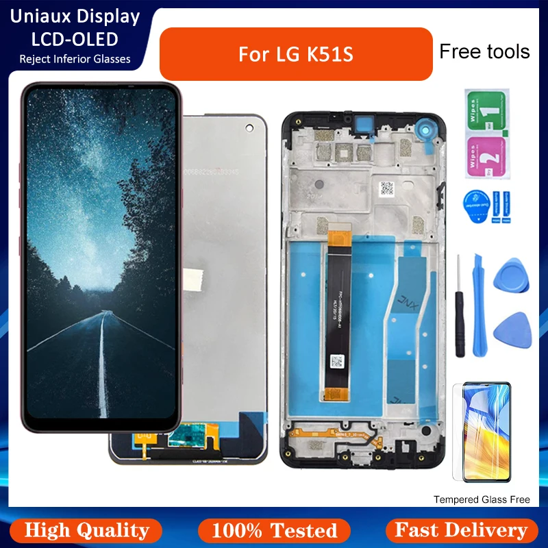 For LG K51S 2020 K510 LMK510EMW LM-K510EMW LM-K510 LCD Display Touch Screen Digitizer Assembly + Frame Tools
For LG K51S 2020 K510 LMK510EMW LM-K510EMW LM-K510 LCD Display Touch Screen Digitizer Assembly + Frame Tools