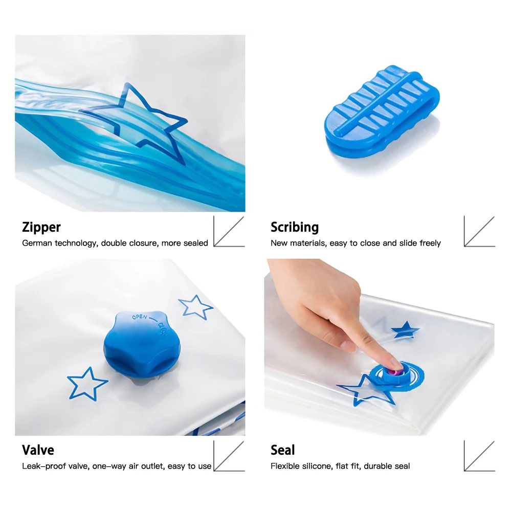 Home Convenient Vacuum Bag Storage Organizer Transparent 6pcs Storage Bag With 1 Pc Vacuum Pump Travel Bags Package
Home Convenient Vacuum Bag Storage Organizer Transparent 6pcs Storage Bag With 1 Pc Vacuum Pump Travel Bags Package