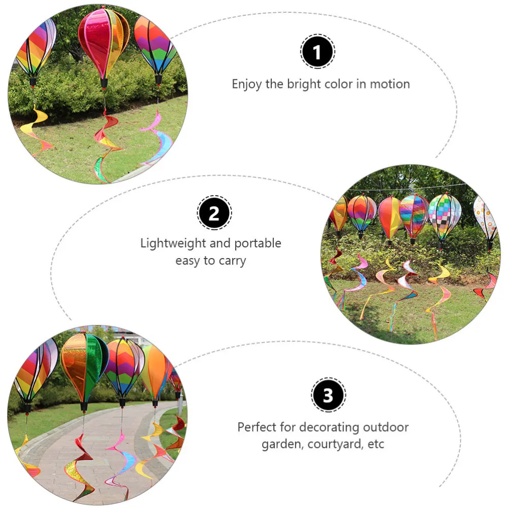 1Pc Rainbow Hot Air Balloon Wind Spinner Rotating Sequins Windmill Wind Hanging Decoration for Outdoor Garden (Random Color)
1Pc Rainbow Hot Air Balloon Wind Spinner Rotating Sequins Windmill Wind Hanging Decoration for Outdoor Garden (Random Color)