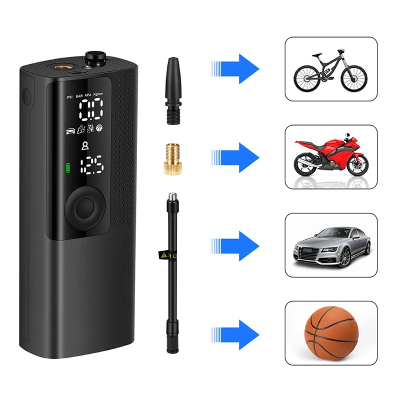 Portable Air Pump with LED Light Digital Display Vehicle Air Compressor Electric Tire Infaltor Pump for Inflatable Pool
Portable Air Pump with LED Light Digital Display Vehicle Air Compressor Electric Tire Infaltor Pump for Inflatable Pool