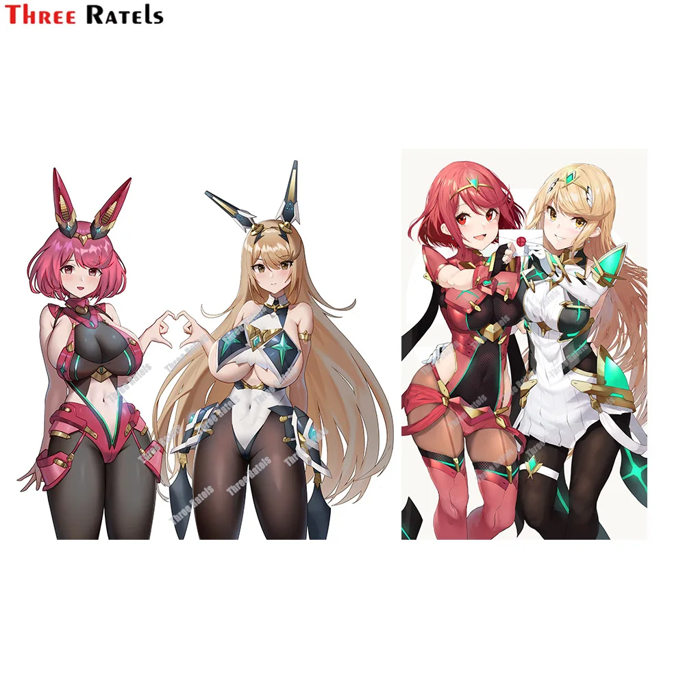 Наклейки для аниме-девушек Three Ratels E274 Pyra Mythra And Xenoblade украшение автомобилей комнат