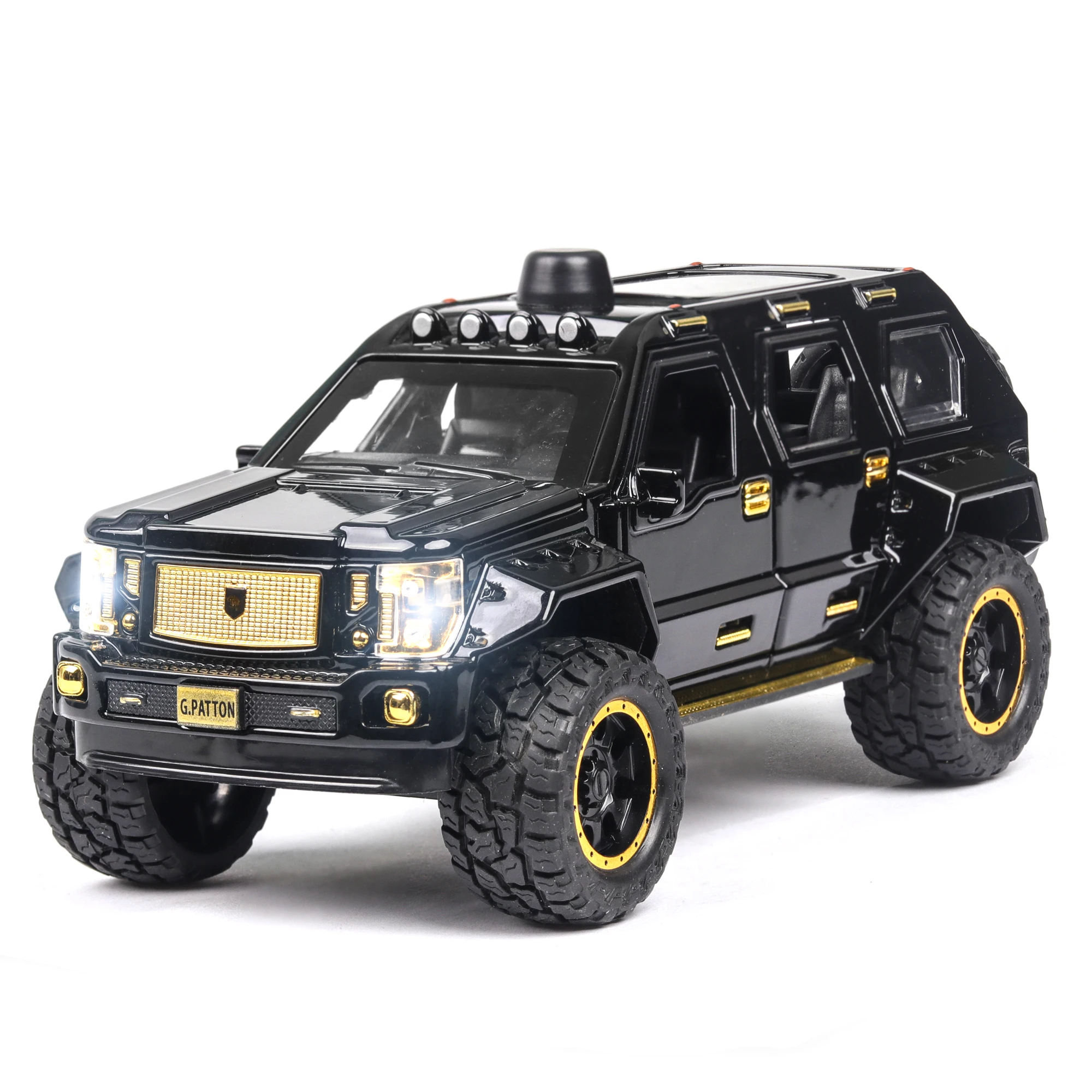 1:24 Hot New Chariot George Barton Car Model Armored Vehicle With Sound Light Alloy Toy Car Diecast Toy Vehicle Hummer Off Road
1:24 Hot New Chariot George Barton Car Model Armored Vehicle With Sound Light Alloy Toy Car Diecast Toy Vehicle Hummer Off Road