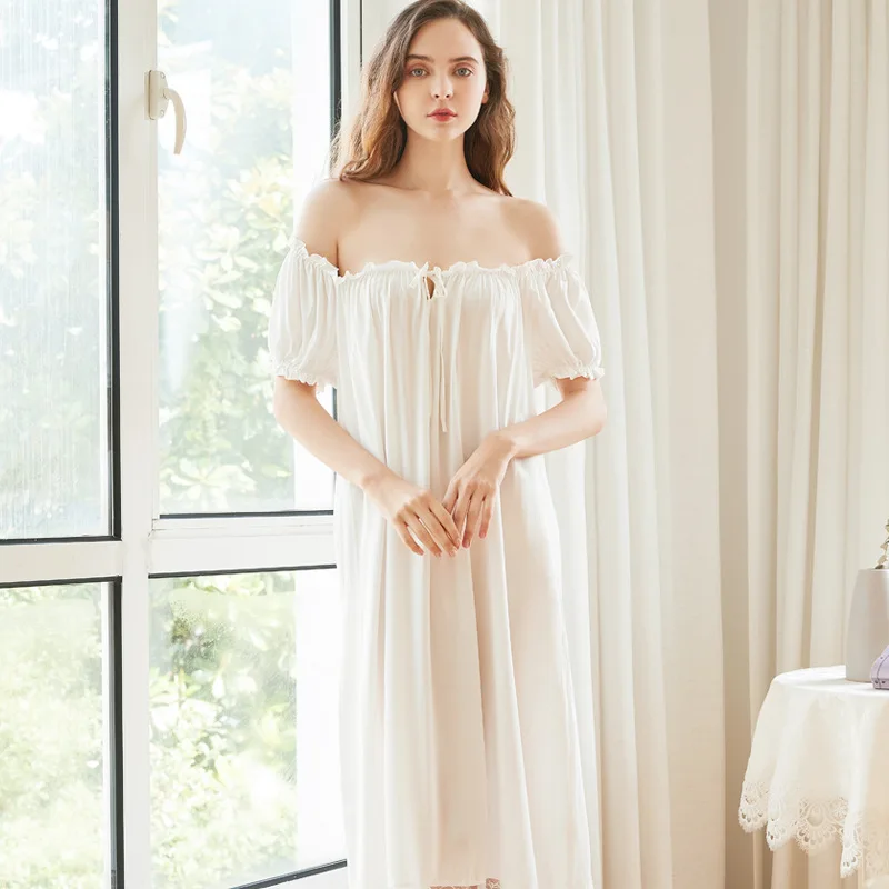 Short-sleeved Long Nightdress Cotton Women Victorian Dress Women Night Gowns Women Night Dress Summer Plus Size
Short-sleeved Long Nightdress Cotton Women Victorian Dress Women Night Gowns Women Night Dress Summer Plus Size