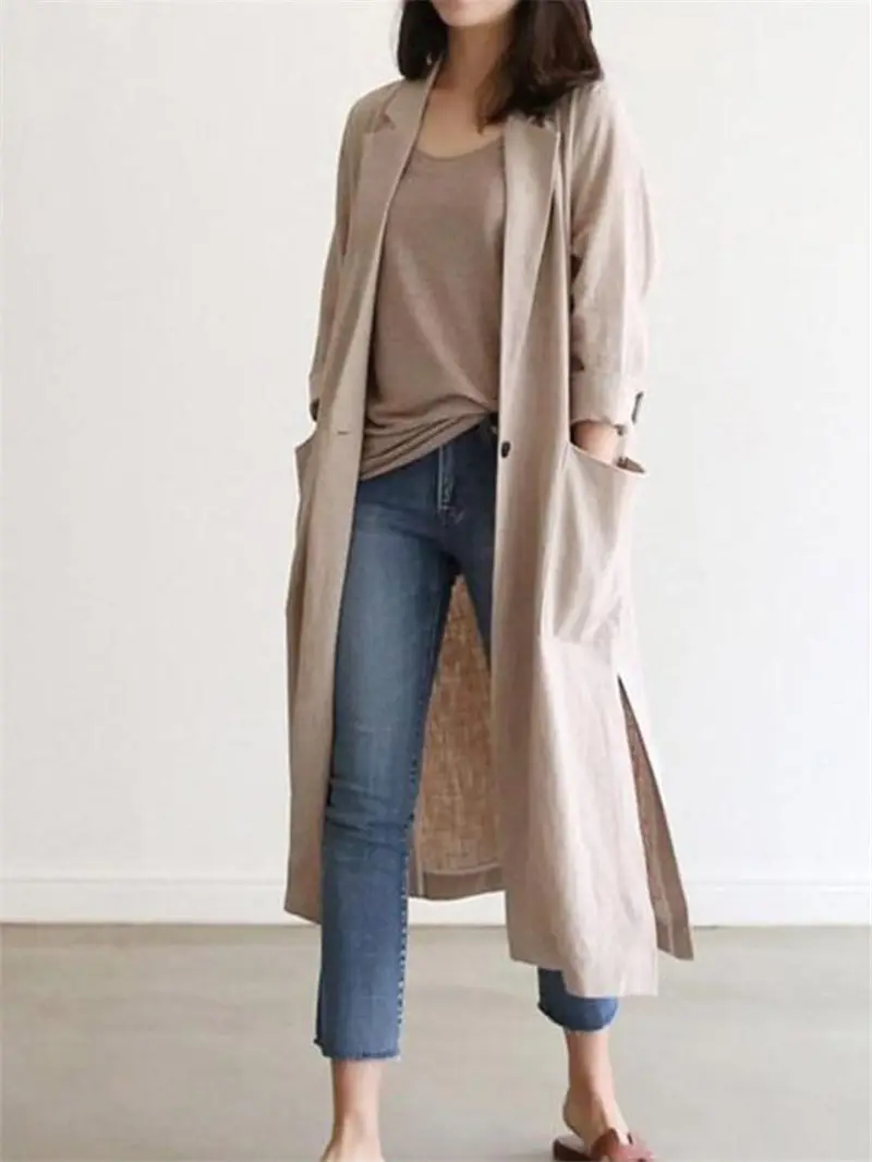 2020 Spring and Autumn Suit Windbreaker Thin Lady Long Cotton and Linen Blazer Korean Lazy Wind New Linen Sunscreen Jacket K767
2020 Spring and Autumn Suit Windbreaker Thin Lady Long Cotton and Linen Blazer Korean Lazy Wind New Linen Sunscreen Jacket K767