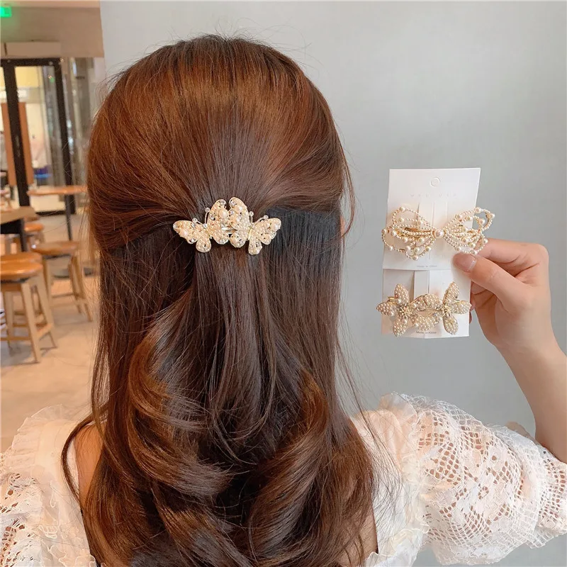 2021 New Headdress Pearl Flower Spring Clip Multilayer Bow Hairpin Double Butterfly Net Red Clip Hairpin Styling Tools
2021 New Headdress Pearl Flower Spring Clip Multilayer Bow Hairpin Double Butterfly Net Red Clip Hairpin Styling Tools