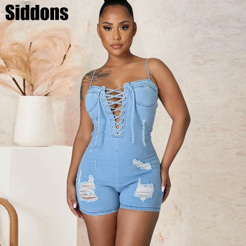 Women Hollow Out Spagetti Staps Jeans Playsuits Sexy Lace-Up Skinny Denim Rompers Jumpsuits
Women Hollow Out Spagetti Staps Jeans Playsuits Sexy Lace-Up Skinny Denim Rompers Jumpsuits
