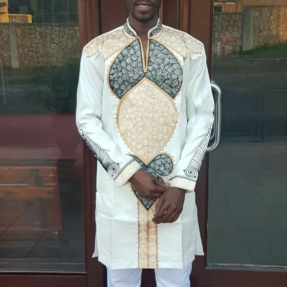 Africa Plus Size White Shirt Man Rich Bazin Long Sleeve Kaftan Top Casual Floral Print Dashiki African Dresses For Men Shirts
Africa Plus Size White Shirt Man Rich Bazin Long Sleeve Kaftan Top Casual Floral Print Dashiki African Dresses For Men Shirts