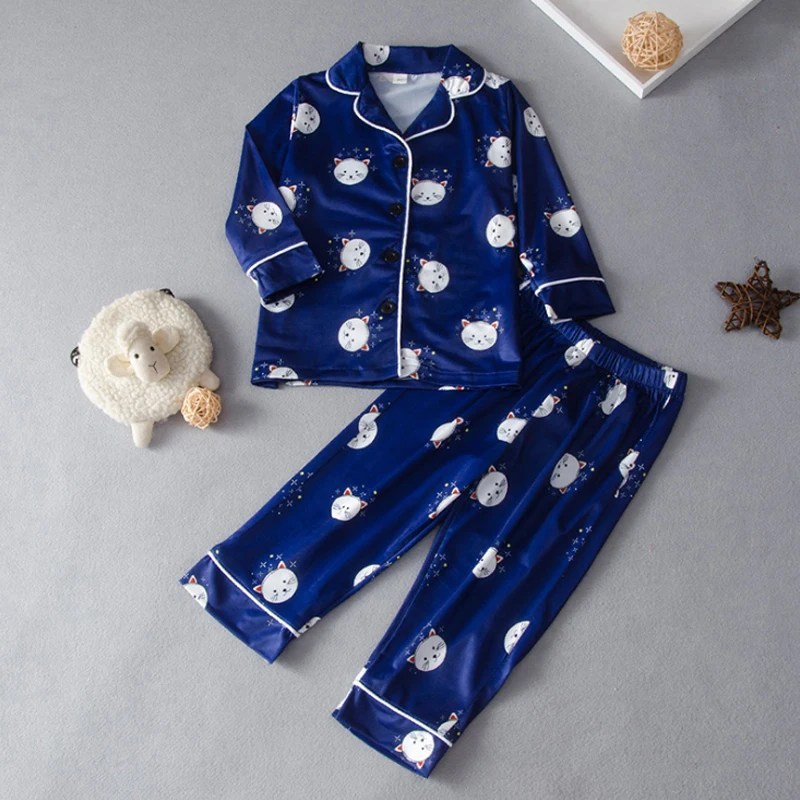 Children Silk Pajamas Kids autumn Pyjamas Set for Girls Boys 2020 Sleepwear Clothes Teens Nightwear Clothing
Children Silk Pajamas Kids autumn Pyjamas Set for Girls Boys 2020 Sleepwear Clothes Teens Nightwear Clothing
