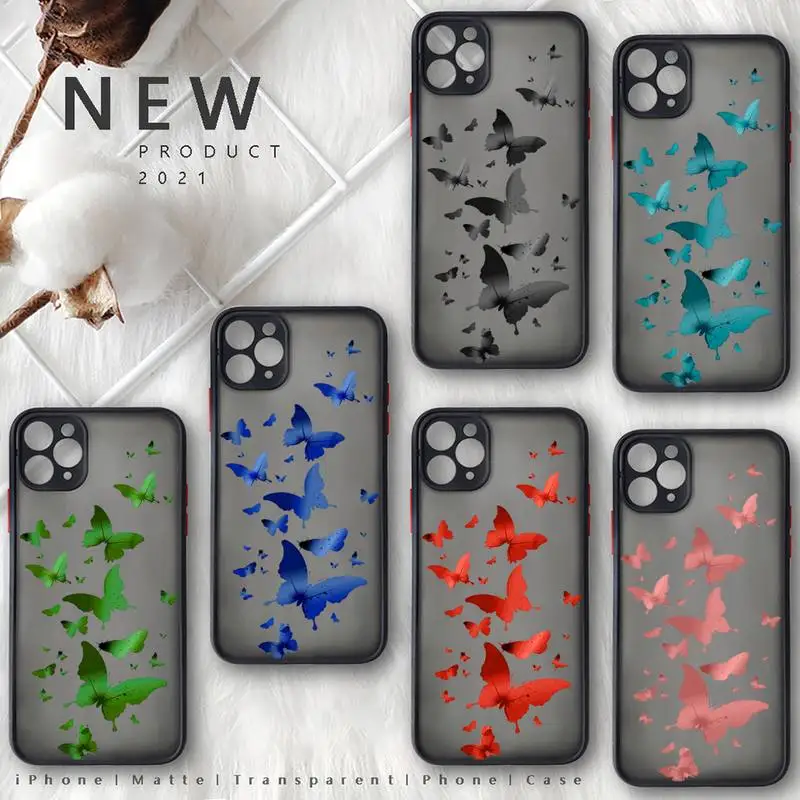 Pretty butterfly Phone Case for iphone 11 12 13 pro max mini 7 8 plus SE2020 X XS XR TPU Matte Transparent funda shell coque 
Pretty butterfly Phone Case for iphone 11 12 13 pro max mini 7 8 plus SE2020 X XS XR TPU Matte Transparent funda shell coque