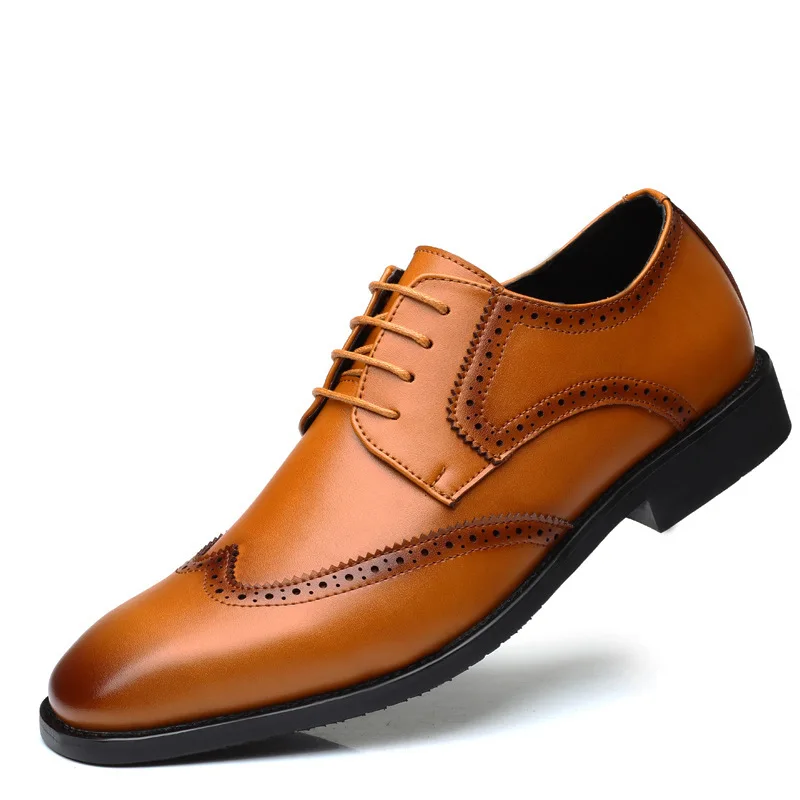 Leather Men Shoes Business Dress Retro Gentleman Formal Carved Bullock Brogue Formal Shoes Men High Quality
Leather Men Shoes Business Dress Retro Gentleman Formal Carved Bullock Brogue Formal Shoes Men High Quality