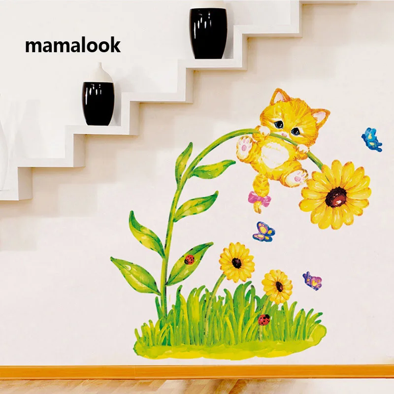 Idyllic cat sunflower living room sofa bedroom bedside wall decoration self-adhesive wall stickers door stickers
Idyllic cat sunflower living room sofa bedroom bedside wall decoration self-adhesive wall stickers door stickers