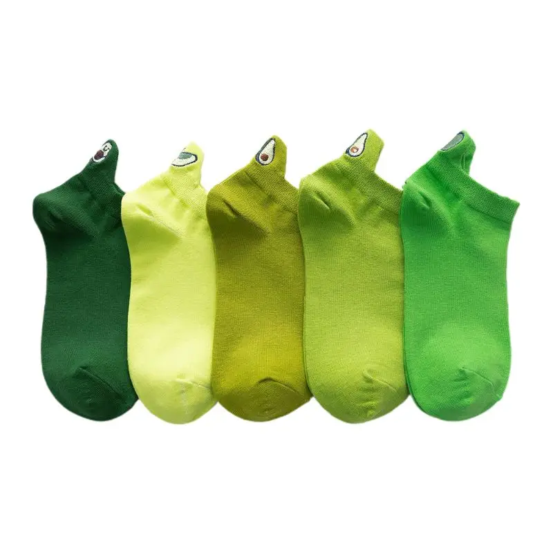 5 Pairs Women Girls Cartoon Avocado Embroidery Ankle Short Socks Bright Green Low Cut Summer Casual Cotton Invisible Hosiery
5 Pairs Women Girls Cartoon Avocado Embroidery Ankle Short Socks Bright Green Low Cut Summer Casual Cotton Invisible Hosiery