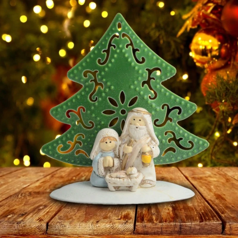 Retro Nativity Series Mini Holy Family Figurine Christmas Handicraft Ornaments Wrought Iron Green Pine Home Decoration
Retro Nativity Series Mini Holy Family Figurine Christmas Handicraft Ornaments Wrought Iron Green Pine Home Decoration