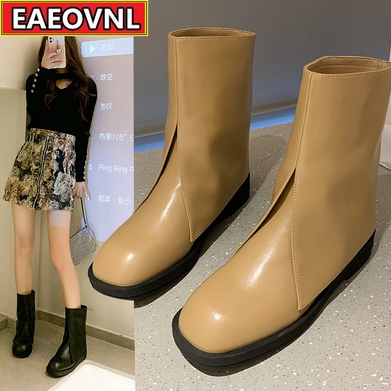 Niche Pant Boots Round Head Retro Sleeve Leather Knight Boots Medium Boot Ankle Boots Skinny Boots Versatile Flat Boots
Niche Pant Boots Round Head Retro Sleeve Leather Knight Boots Medium Boot Ankle Boots Skinny Boots Versatile Flat Boots