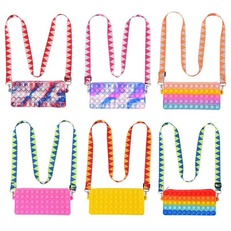 New shoulder packet POP IT messenger bag fidget toys desktop puzzle decompression toy Kawaii girl holiday gift
New shoulder packet POP IT messenger bag fidget toys desktop puzzle decompression toy Kawaii girl holiday gift