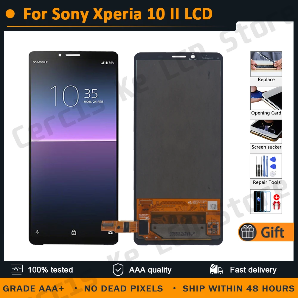 

6,0 ''оригинальный для Sony Xperia 10 II ЖК-дисплей сенсорный экран дигитайзер в сборе запасные части LCD XQ-AU51