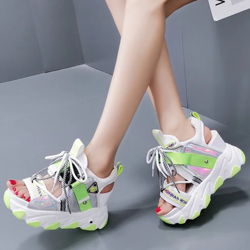 Fashion Slope Heel Trainers women Sandals Trendy Leisure Female Women's Sandal Platform Shoes Round Toe Lace Up Mujer Shoes New 
Fashion Slope Heel Trainers women Sandals Trendy Leisure Female Women's Sandal Platform Shoes Round Toe Lace Up Mujer Shoes New