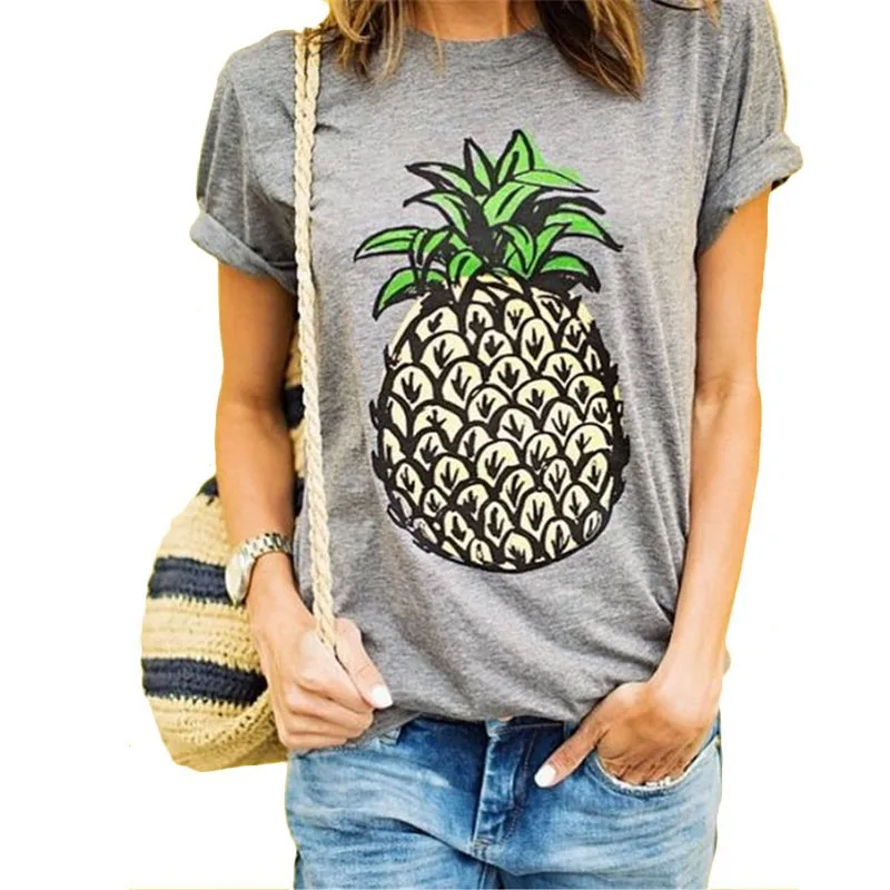 2021 summer new pineapple print bottoming shirt round neck all-match short-sleeved female T-shirt
2021 summer new pineapple print bottoming shirt round neck all-match short-sleeved female T-shirt