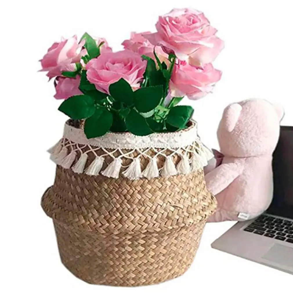Flower Basket Fringed Hand-woven Seagrass Basket Creative Household Items Folding Beautiful Straw Flower Basket
Flower Basket Fringed Hand-woven Seagrass Basket Creative Household Items Folding Beautiful Straw Flower Basket
