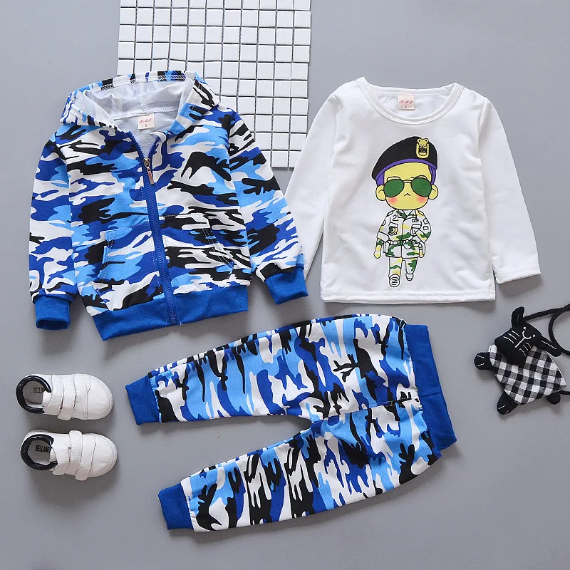 Spring and autumn new children's camouflage cartoon long-sleeved suit children's hooded cartoon cotton sports three-piece suit
Spring and autumn new children's camouflage cartoon long-sleeved suit children's hooded cartoon cotton sports three-piece suit