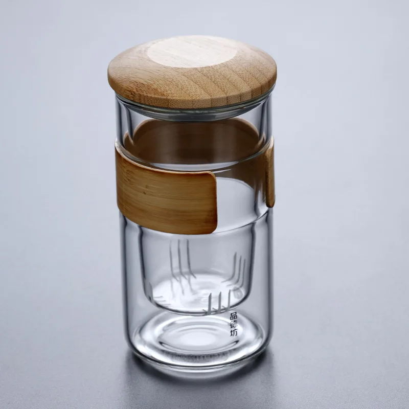 Wooden design Heat Resistant outdoor tea glass cup with Tea Infuser Filter 210407-07
Wooden design Heat Resistant outdoor tea glass cup with Tea Infuser Filter 210407-07