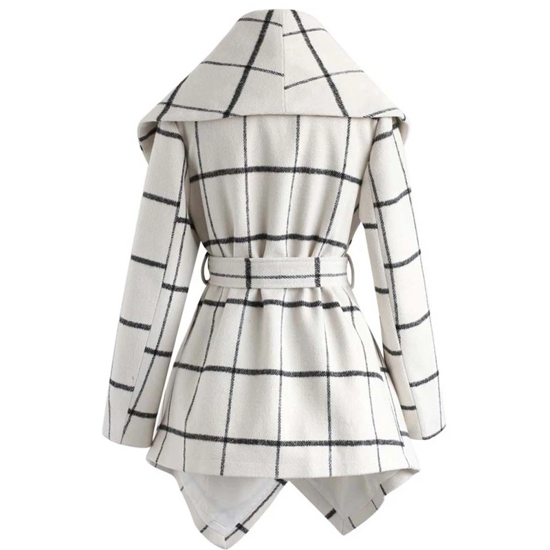Women's Turn Down Collar Wool Blend Shawl Coat Fall Winter Fleece Plaid Outerwear Long sleeve Warm Wear
Women's Turn Down Collar Wool Blend Shawl Coat Fall Winter Fleece Plaid Outerwear Long sleeve Warm Wear