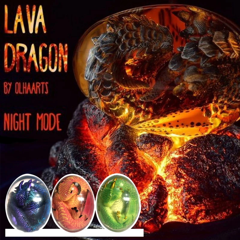 Lava Dinosaur Egg Figurines Lava Dragon Eggs Resin Sculpture Souvenir Collection Decoration Conqueror of The World LED Base Gift
Lava Dinosaur Egg Figurines Lava Dragon Eggs Resin Sculpture Souvenir Collection Decoration Conqueror of The World LED Base Gift