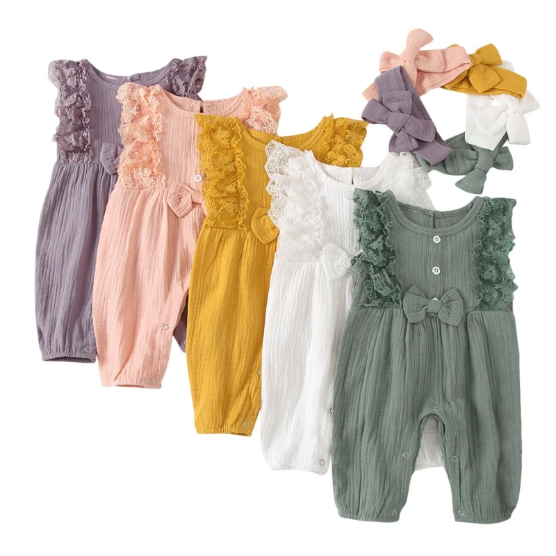 2Pcs Summer Newborn Baby Girl Cotton Linen Romper Lace Bow Jumpsuit Headband Instagramabl Infant Playsuit Clothe
2Pcs Summer Newborn Baby Girl Cotton Linen Romper Lace Bow Jumpsuit Headband Instagramabl Infant Playsuit Clothe