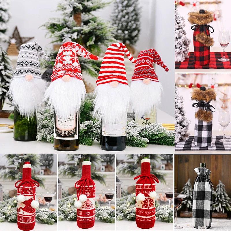 

Рождественские украшения бутылки вина рождественские украшения для дома рождественские украшения стола 2020 Рождество Navidad с новым годом 2021
