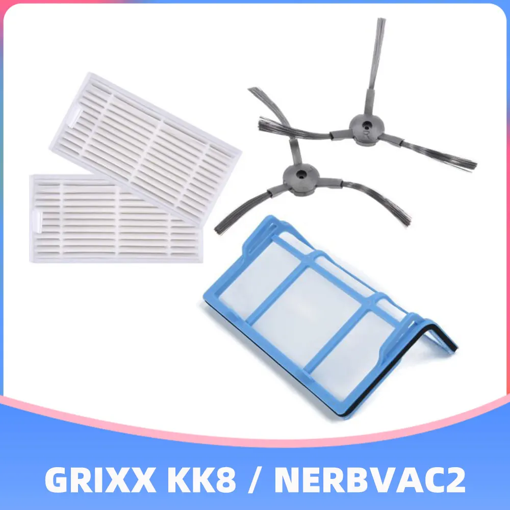 For GRIXX KK8 / NERBVAC2 Robot Vacuum Cleaner Replacement Spare Parts Accessories Side Brush Hepa Filter Strainer Pre-Filter
For GRIXX KK8 / NERBVAC2 Robot Vacuum Cleaner Replacement Spare Parts Accessories Side Brush Hepa Filter Strainer Pre-Filter