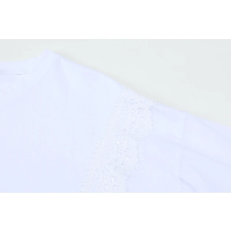 Lace Patchwork Women T Shirt 2021 Summer New Streetwear Fashion O Neck Short Sleeve Cropped Tee Irregular Casual Tops Female
Lace Patchwork Women T Shirt 2021 Summer New Streetwear Fashion O Neck Short Sleeve Cropped Tee Irregular Casual Tops Female