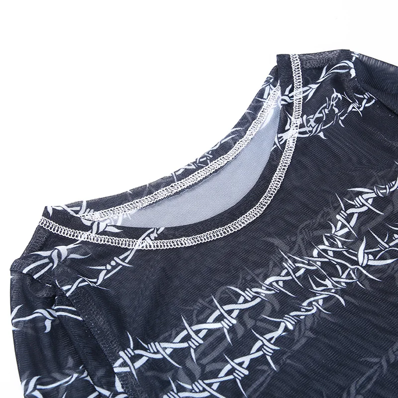 Gothblack Street Mall Mesh Long Sleeve Tshirt Women Fashion Gothic Printing See Through Slim Crop Top Summer Harajuku Chic Tops
Gothblack Street Mall Mesh Long Sleeve Tshirt Women Fashion Gothic Printing See Through Slim Crop Top Summer Harajuku Chic Tops