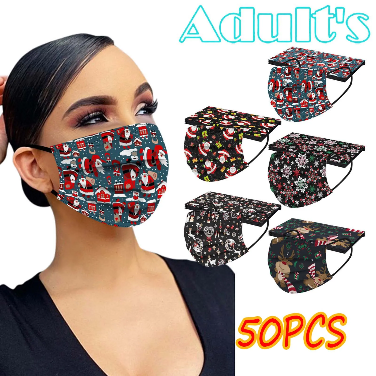 Adult Christmas CMask Disposable Face Mask Santa Print Snowflake masks for woman Men Navidad party decor mouth face mask máscara
Adult Christmas CMask Disposable Face Mask Santa Print Snowflake masks for woman Men Navidad party decor mouth face mask máscara