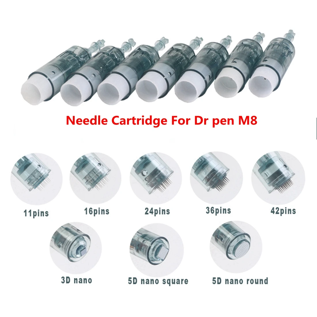 

10/20/50 Pcs Dr. Pen M8 Bayonet Needle Cartridges 11 16 36 42 pins Nano Needle MTS Microneedle for Dr pen M8 Microneedling