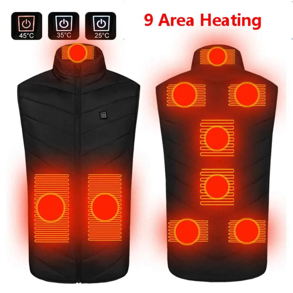 9 Areas Heated Vest Jacket USB Men Winter Electrically Heated Sleeveless Thermal Waistcoat for Motor Riding Hunting Hiking 발열조끼
9 Areas Heated Vest Jacket USB Men Winter Electrically Heated Sleeveless Thermal Waistcoat for Motor Riding Hunting Hiking 발열조끼