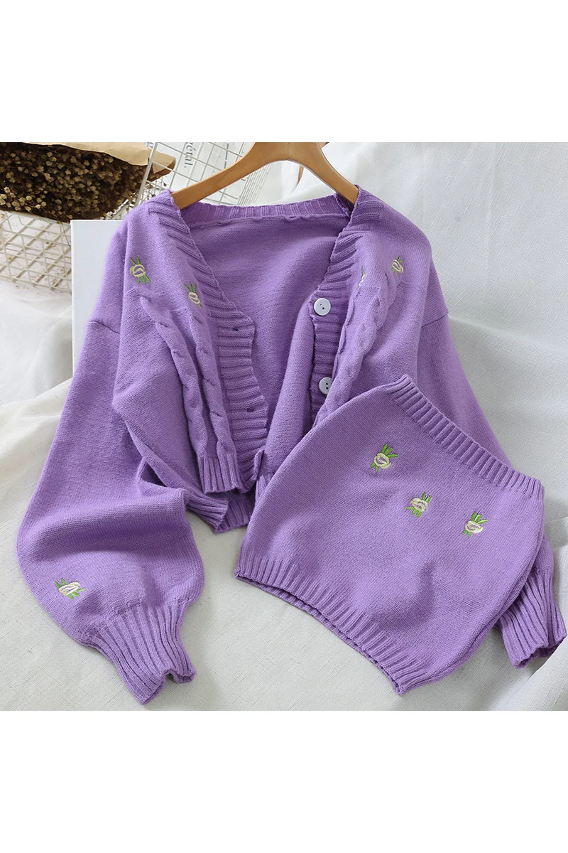 Cardigans Women Fashion Embroidery Sweater 2020 New Autumn Winter Ladies Knit Loose Casual Joker Crop Top
Cardigans Women Fashion Embroidery Sweater 2020 New Autumn Winter Ladies Knit Loose Casual Joker Crop Top