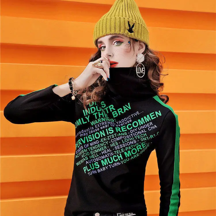 New high collar bottom up shirt for women's fall / winter 2020 Plush thickened long sleeve T-shirt
New high collar bottom up shirt for women's fall / winter 2020 Plush thickened long sleeve T-shirt