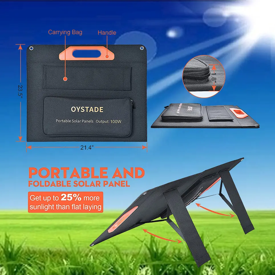 100W portable solar panel foldable solar charger compatible with portable generator power station
100W portable solar panel foldable solar charger compatible with portable generator power station