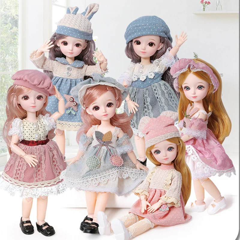 1PC Fashion 31cm 23 Movable Joints BJD Doll 12inch Makeup Dress Up Cute Brown Blue Eyeball Dolls with Dress for Girls Toy
1PC Fashion 31cm 23 Movable Joints BJD Doll 12inch Makeup Dress Up Cute Brown Blue Eyeball Dolls with Dress for Girls Toy