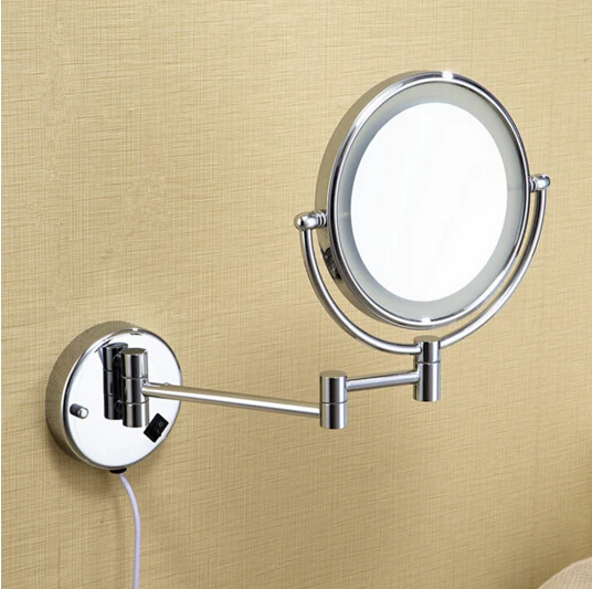 Bathroom Chrome Wall Mounted 8 Inch Brass 3X/1X Magnifying Mirror LED Light Folding Dressing Mirror Cosmetic Mirror Lady Gift
Bathroom Chrome Wall Mounted 8 Inch Brass 3X/1X Magnifying Mirror LED Light Folding Dressing Mirror Cosmetic Mirror Lady Gift