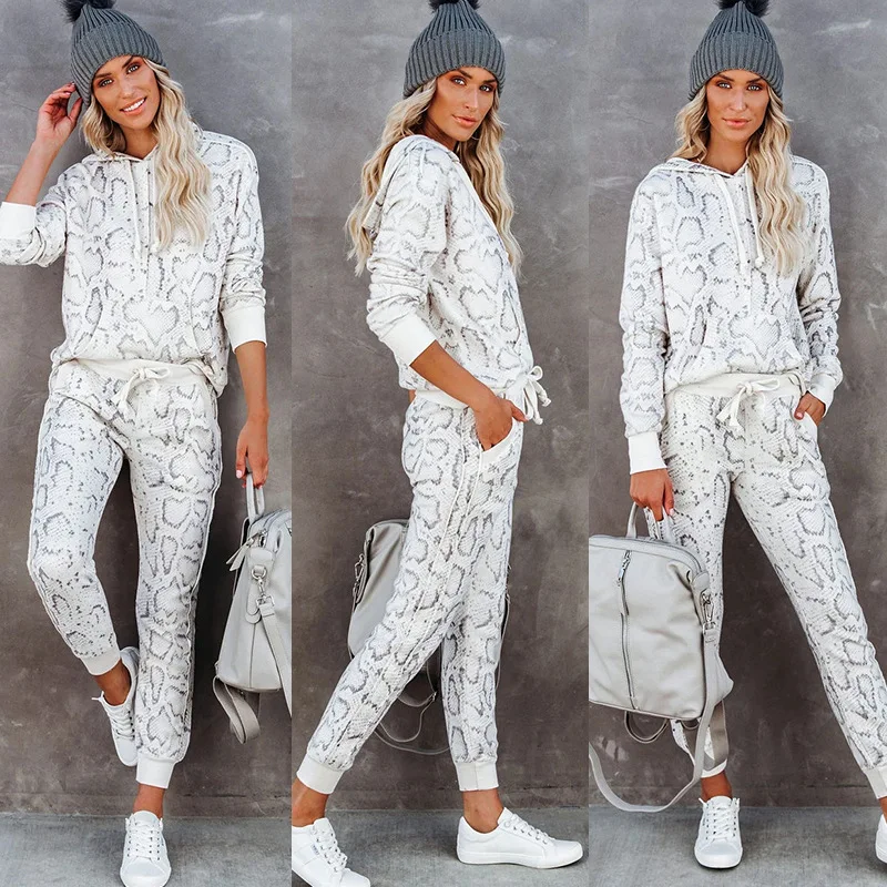 2021 autumn and winter models temperament simple self-cultivation hooded pocket printed two-piece women's clothing
2021 autumn and winter models temperament simple self-cultivation hooded pocket printed two-piece women's clothing