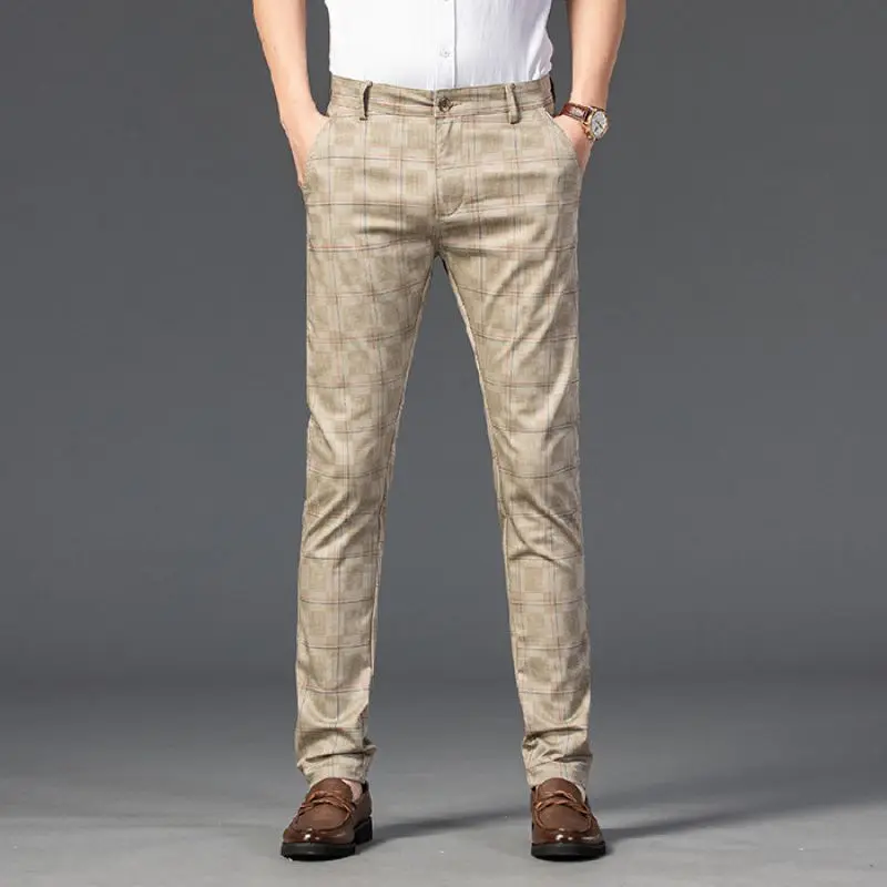 Spring Summer Fashion Trend Plaid Pants Streetwear Men's Straight Slim Casual Pants Male Business Khaki Plaid Trousers 7 Color
Spring Summer Fashion Trend Plaid Pants Streetwear Men's Straight Slim Casual Pants Male Business Khaki Plaid Trousers 7 Color