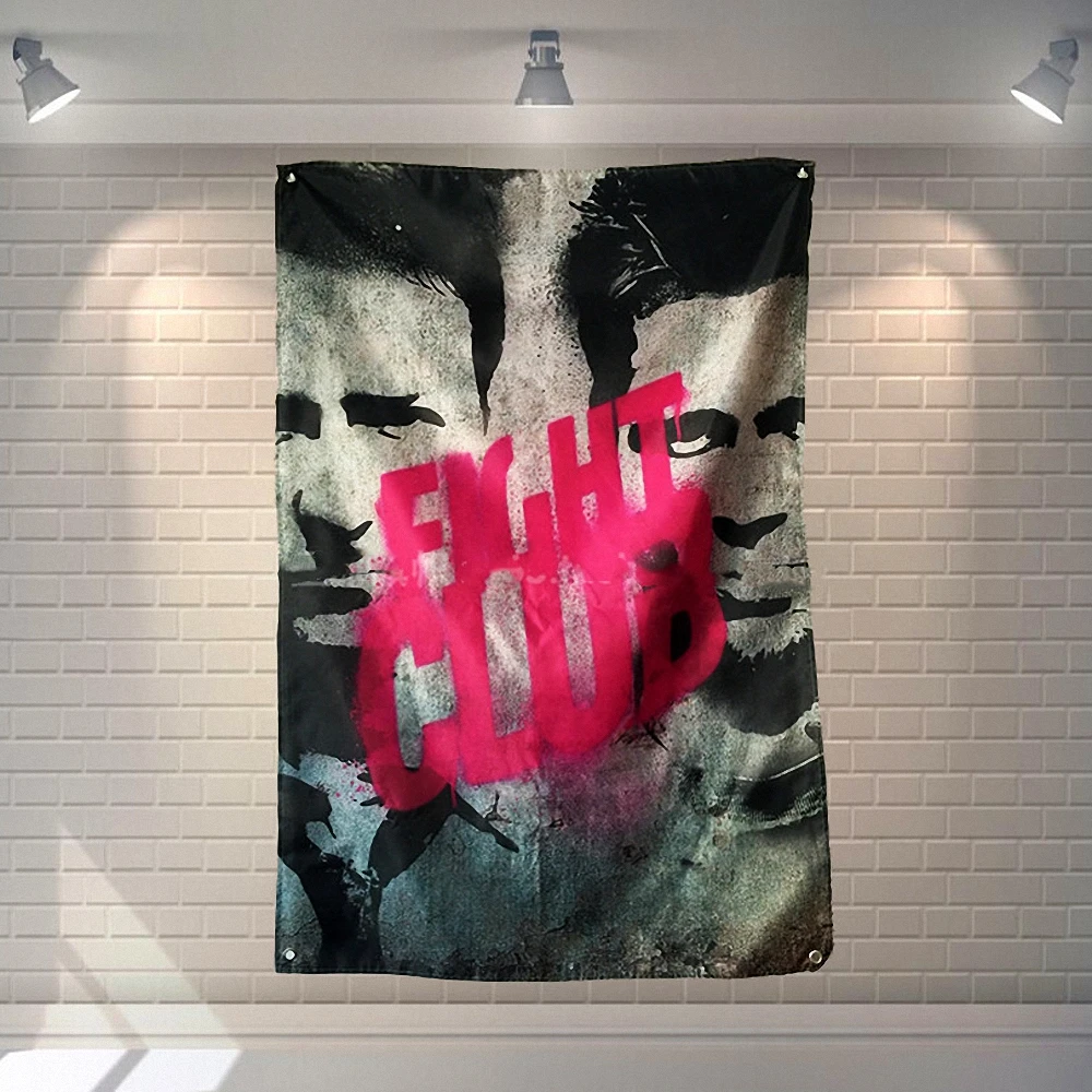

"Fight Club" Classic Movie Poster Wall Art Vintage Decorative Banner Flag Movie Theater Bar Cafe Wall Hanging Painting Tapestry