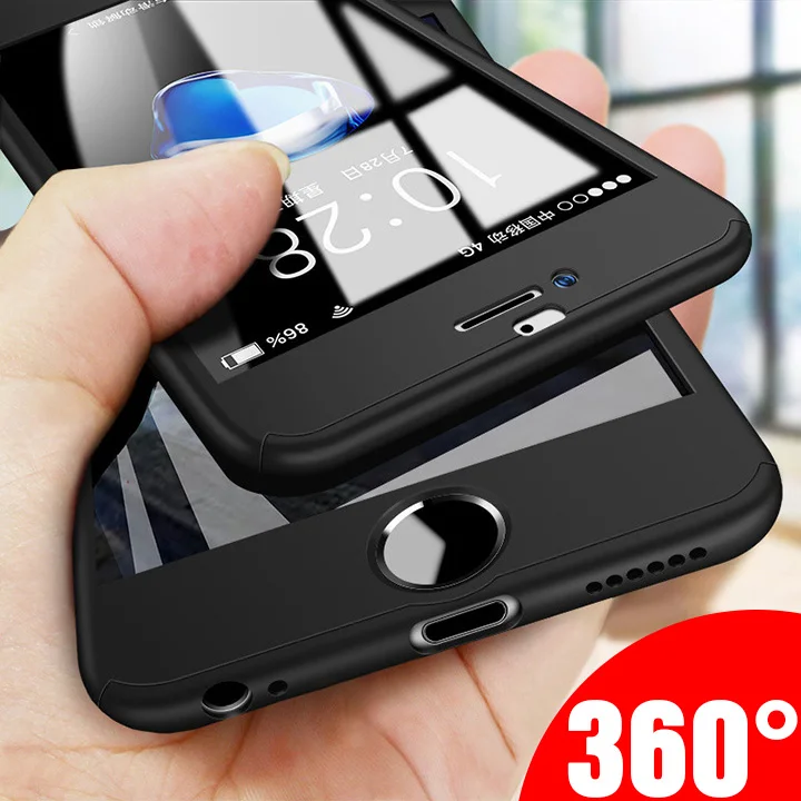 Роскошный чехол для телефона с углом обзора 360 градусов iPhone 7 8 6 6s Plus 5 5s SE защитный X