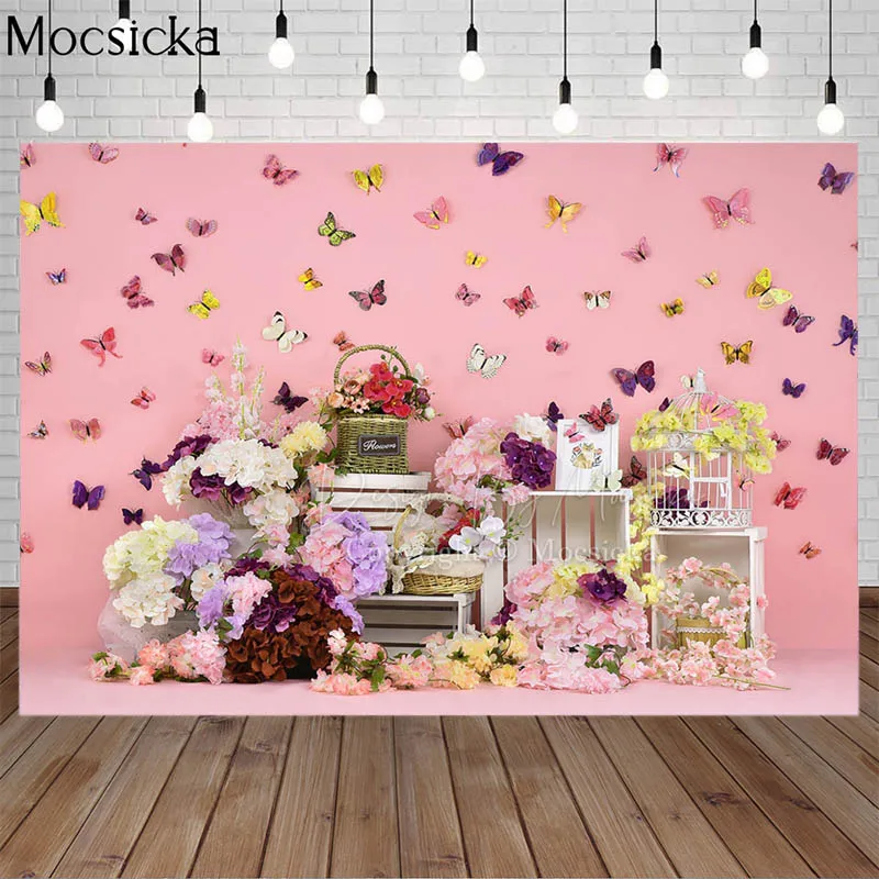 Mocsicka Newborn Photocall Spring Flower Color Butterfly Pink Wall Child Birthday Portrait Backdrop Baby Shower Photo Background
Mocsicka Newborn Photocall Spring Flower Color Butterfly Pink Wall Child Birthday Portrait Backdrop Baby Shower Photo Background