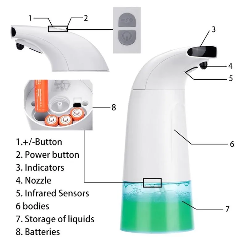 250ml Waterproof Foam Liquid Dispenser Automatic Soap Dispenser Sensor Touchless Hand Washer Soap Dispenser Pump
250ml Waterproof Foam Liquid Dispenser Automatic Soap Dispenser Sensor Touchless Hand Washer Soap Dispenser Pump