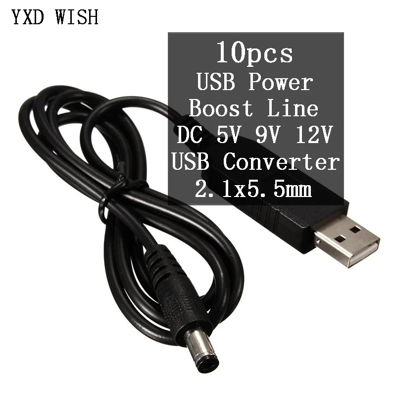 10pcs USB Power Boost Line DC 5V To Dc 9V / 12V Step Up Module USB Converter Adapter Cable 2.1x5.5mm Plug Cables
10pcs USB Power Boost Line DC 5V To Dc 9V / 12V Step Up Module USB Converter Adapter Cable 2.1x5.5mm Plug Cables