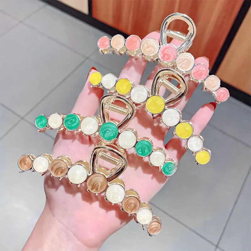Women Drip Glaze Metal Hair Claws Clips Headband For Women Girls Sweet Hair Clips Hairpins 2021 Fashion Headwear Hair Accessorie
Women Drip Glaze Metal Hair Claws Clips Headband For Women Girls Sweet Hair Clips Hairpins 2021 Fashion Headwear Hair Accessorie