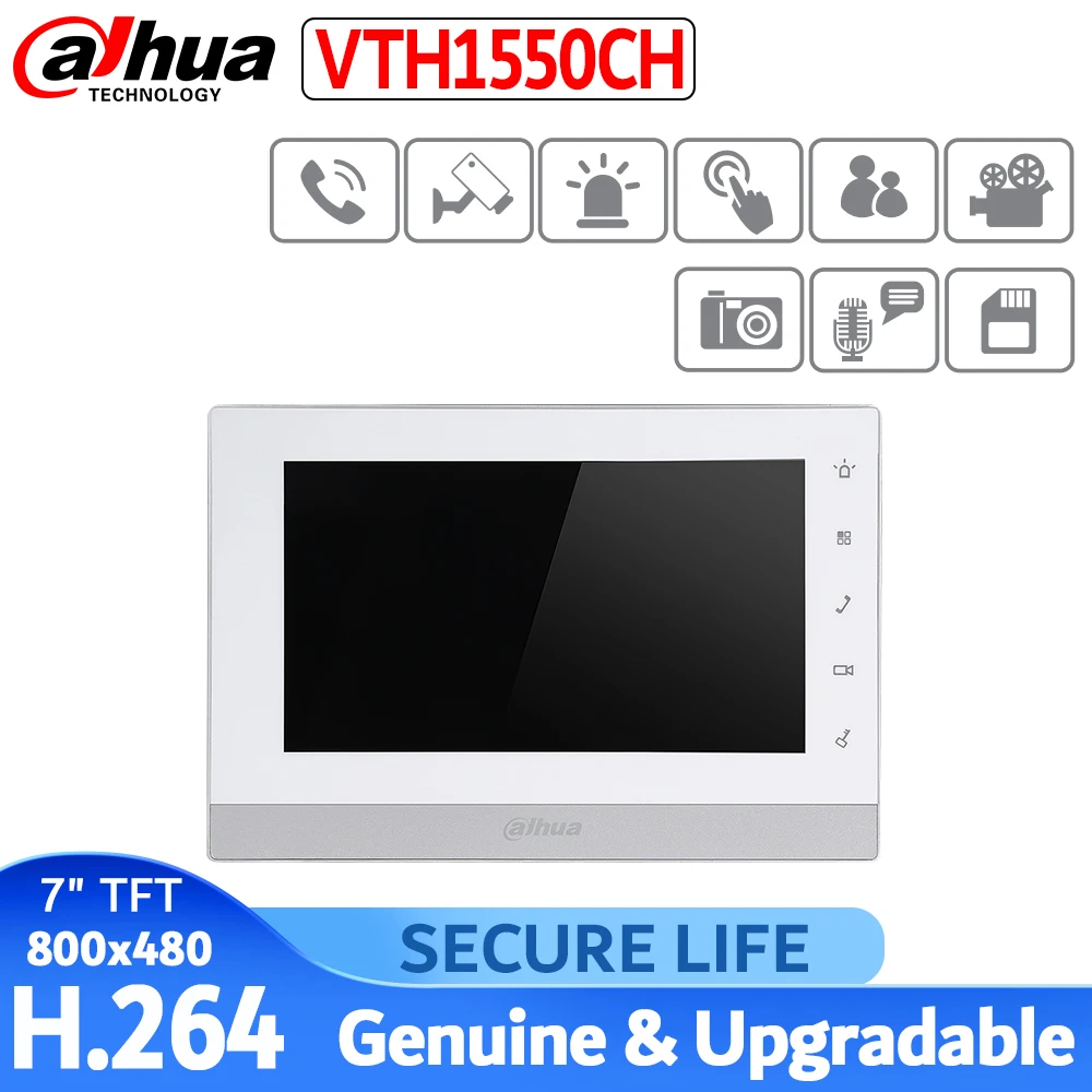 Видеодомофон VTH1550CH 7 дюймовый сенсорный экран разрешение 800X480 цветная IP|Комнатный