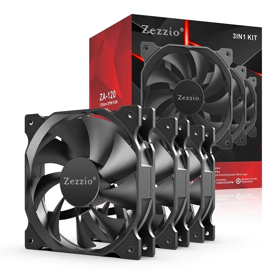 Zezzio ZA-120 three-in-one computer case cooling fan ultra-quiet 120mm radiator fan 3PIN and Molex port
Zezzio ZA-120 three-in-one computer case cooling fan ultra-quiet 120mm radiator fan 3PIN and Molex port